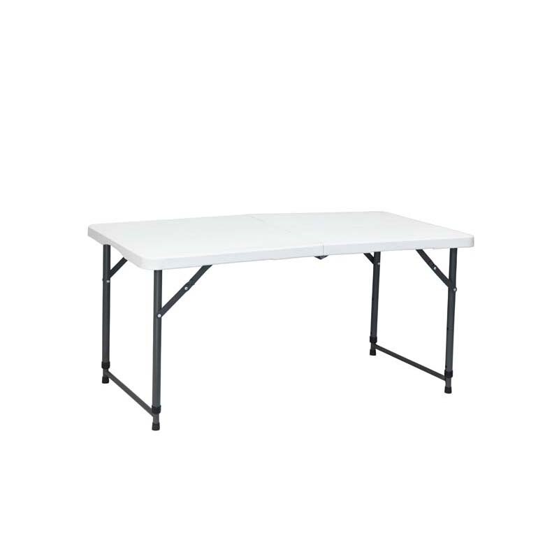 Mesa retangular dobrável ao meio 122 x 60 cm