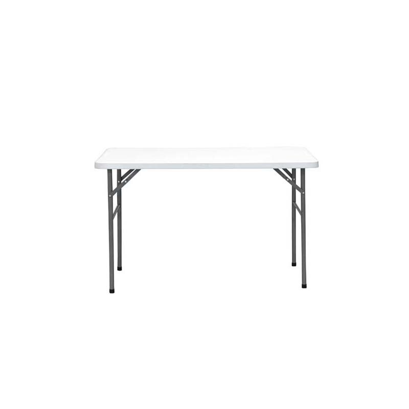 Heavy-Duty Granite White Plastic Folding Table TBCEXP 61226011