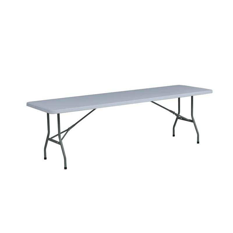 Heavy-Duty Granite White Plastic Folding Table TBCEXP 62407611