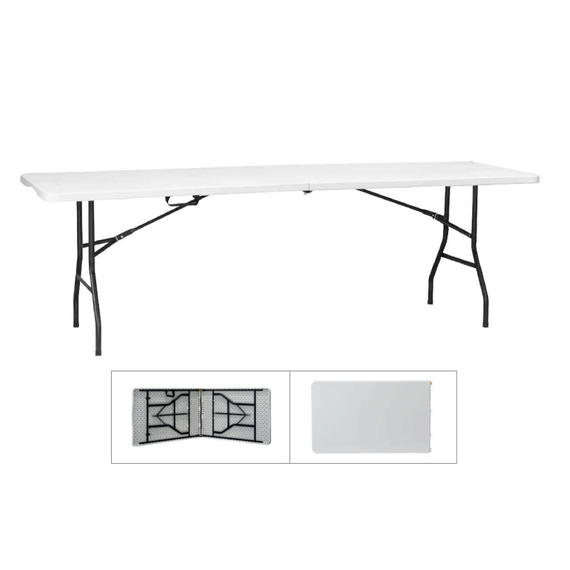 Table Pliante 240 cm Rectangulaire Blanche