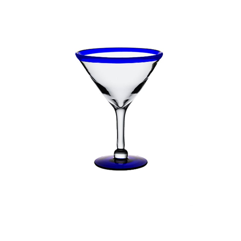 Martini Glass with Blue Rim and Base TBCEXP