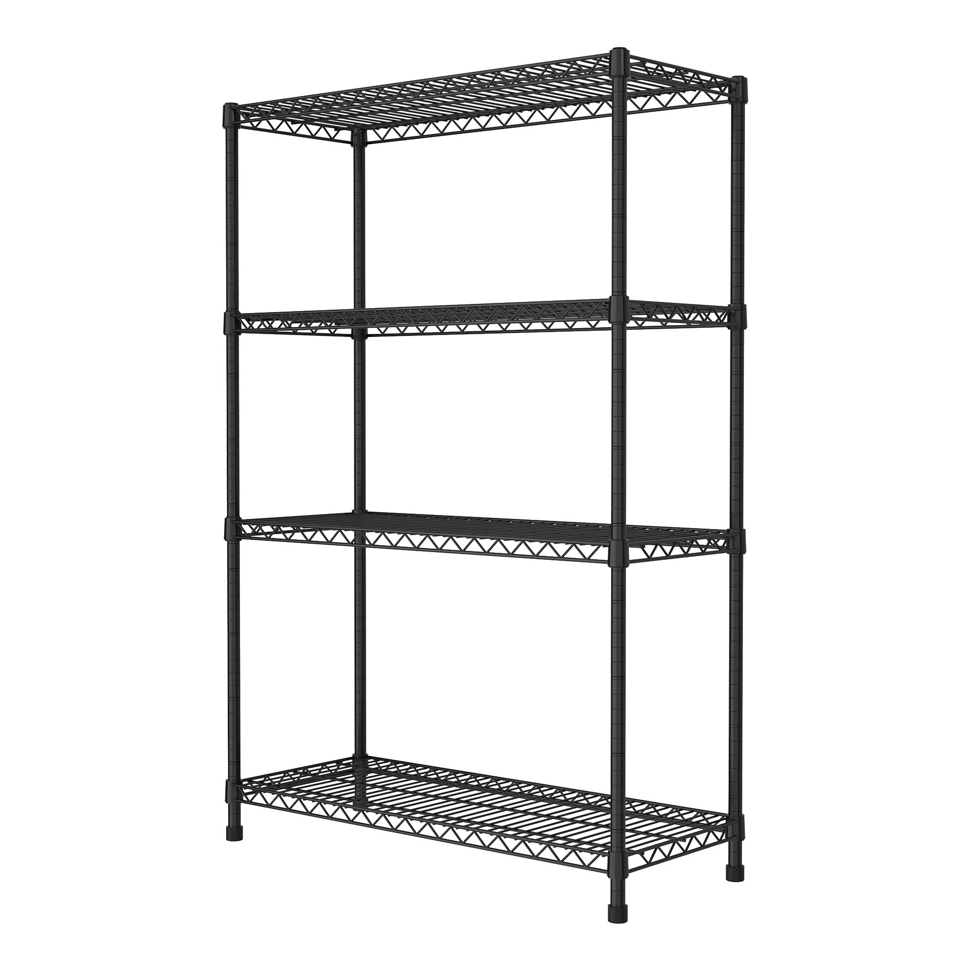 4 Tier Shelving Unit NSF Wire Shelf Metal Large Storage Shelves Heavy Duty Height Adjustable Commercial Grade Steel Utility Layer Shelf Rack Organizer 1000 LBS Capacity -14x36x54,Black TBCEXP