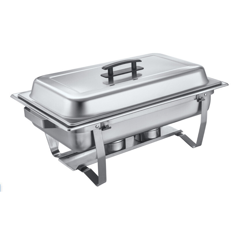 Economy 8 Qt. Full Size Stainless Steel Chafer with Folding Frame TBCEXP