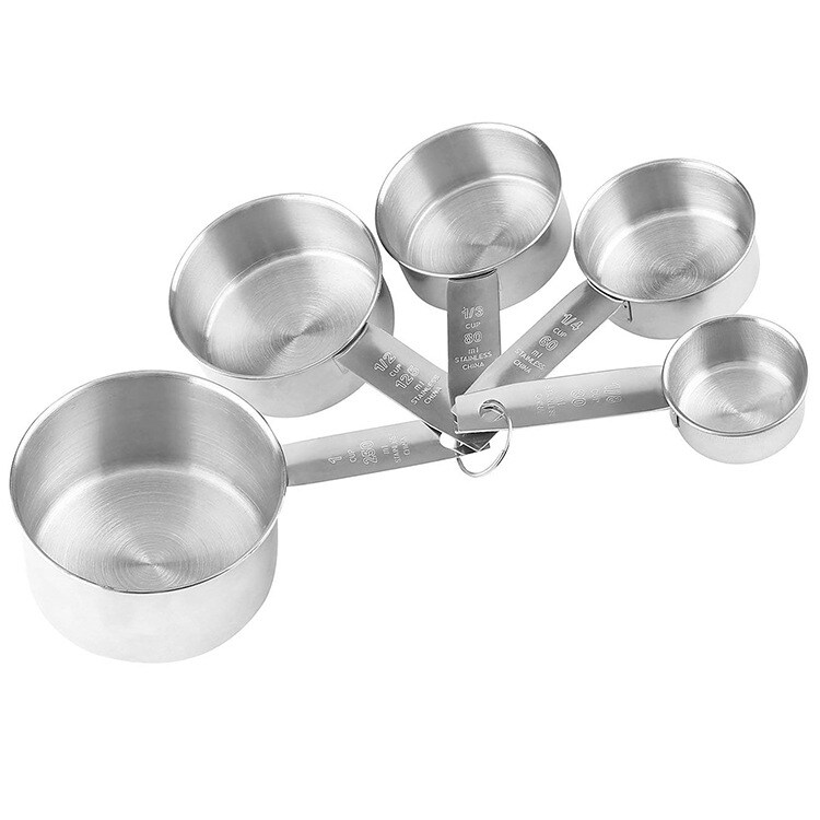 5-Piece Heavy Weight Stainless Steel Measuring Cup Set TBCEXP