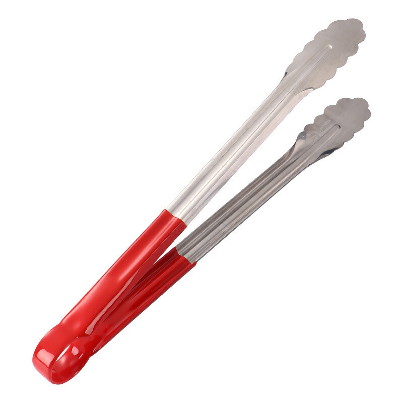 Coated Handle Stainless Steel Scalloped Tongs TBCEXP