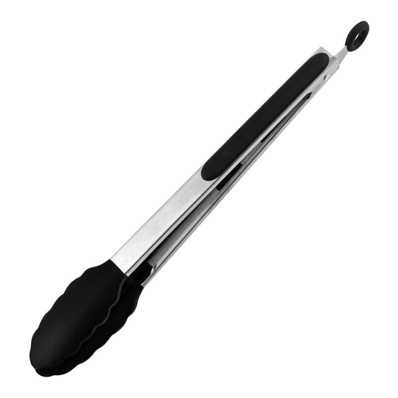 Silicone Tip Locking Tongs with Black Non-Slip Grip Handle TBCEXP