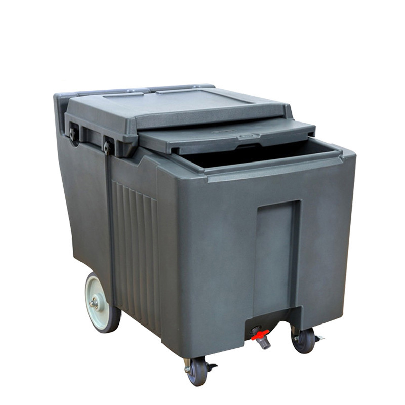 125 lb. Black Mobile Ice Bin TBCEXP