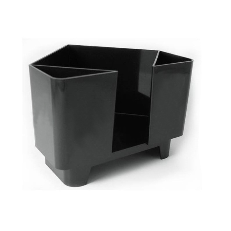 3-Compartment Black Plastic Corner Bar  Coffee Caddy TBCEXP