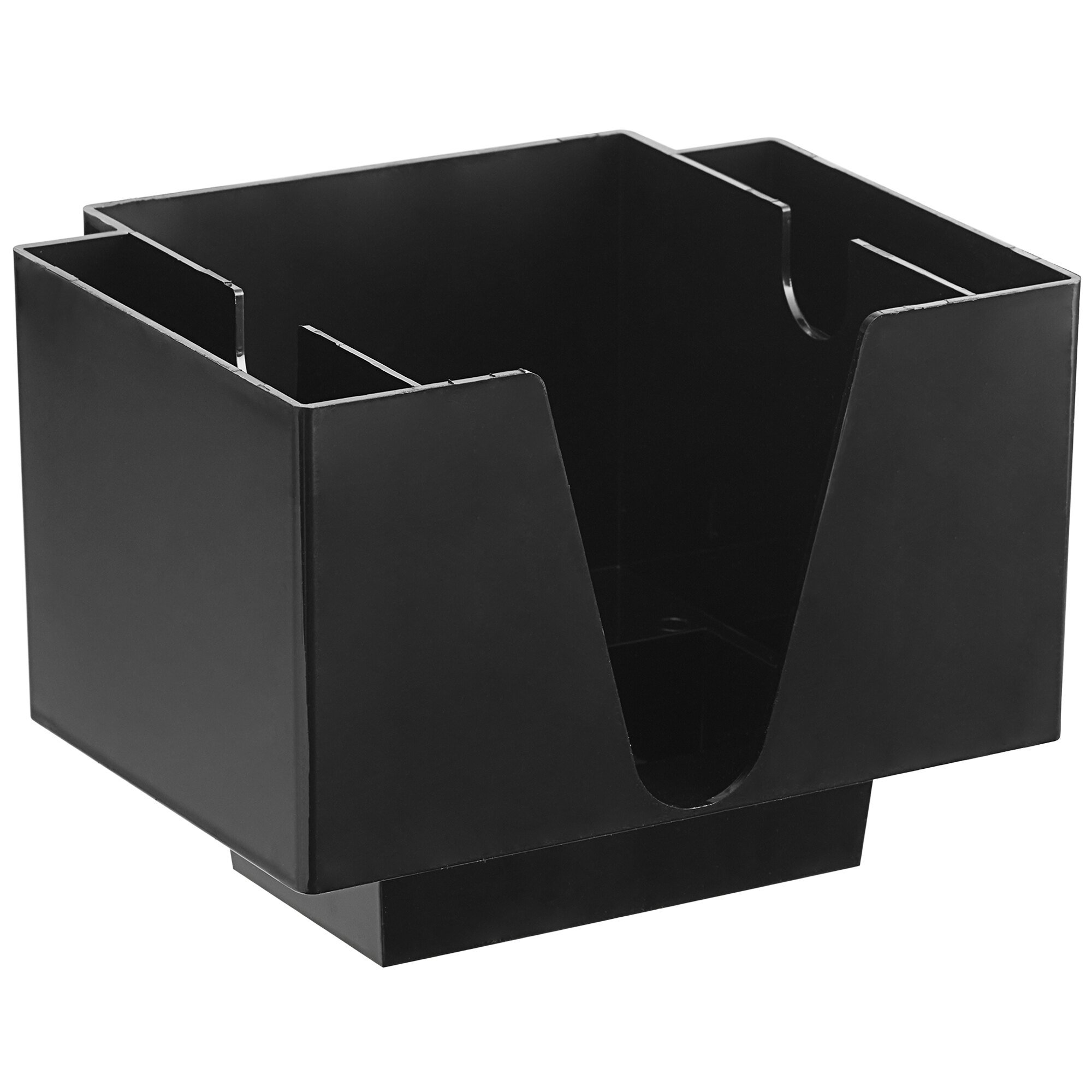 3-Compartment Black Plastic Square Bar  Coffee Caddy TBCEXP