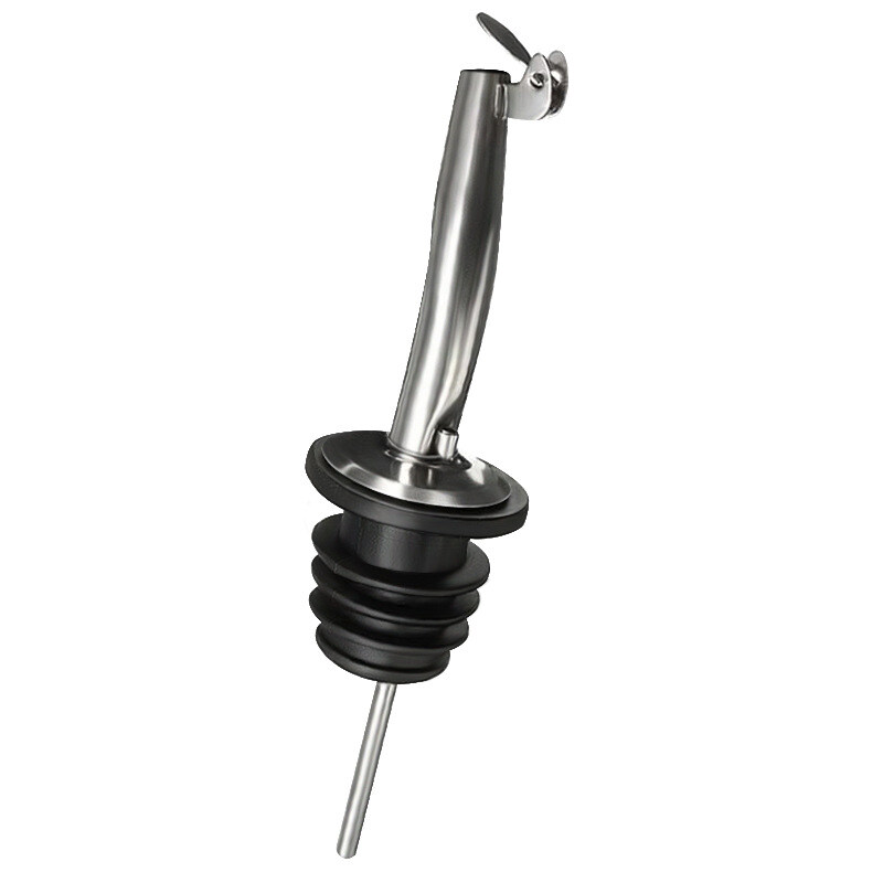 Stainless Steel Tapered Liquor Pourer with Flip Cap TBCEXP