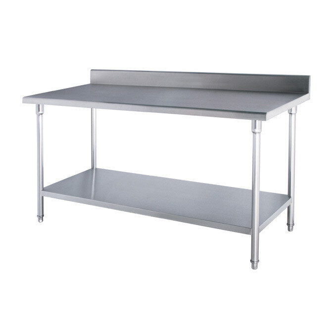 24 x 48 16-Gauge Stainless Steel Commercial Work Table with 4 Backsplash and Undershelf TBCEXP