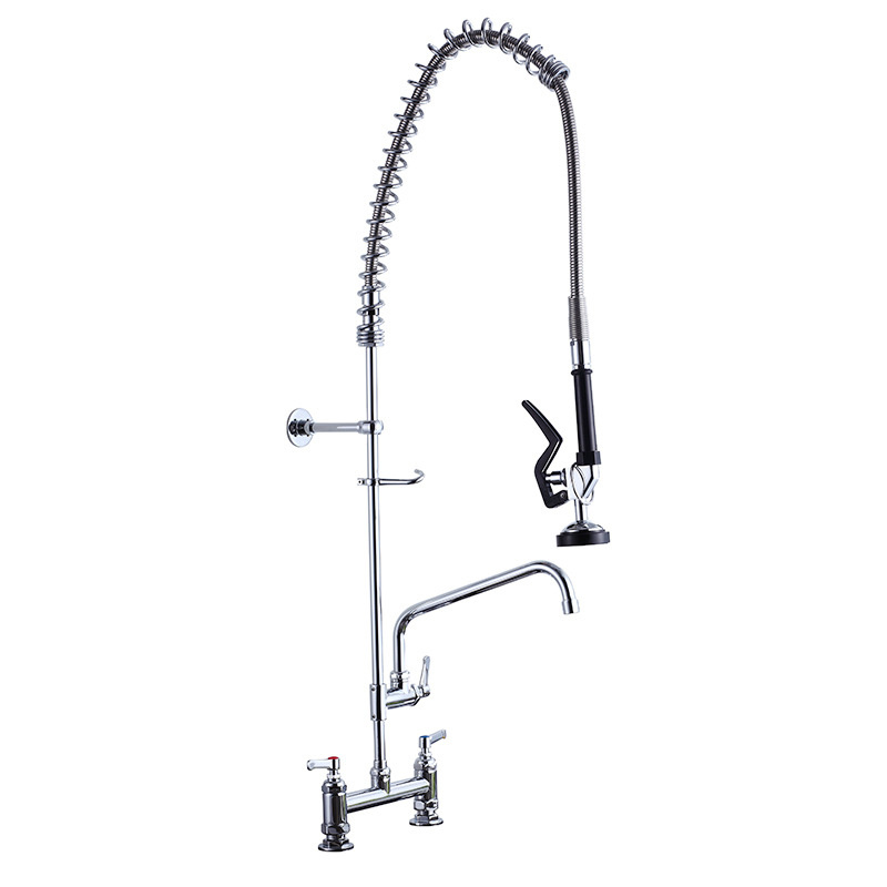 Wall-Mounted Pre-Rinse Faucet with 8 Centers and 16 Add-On Faucet TBCEXP